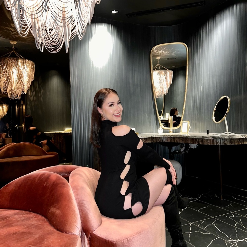 AKIRA Black Cutout Mini Dress